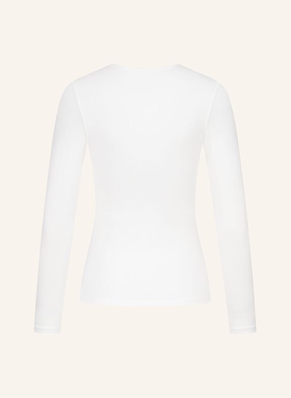 erlich textil Light Touch tiefausgeschnittenes Langarmshirt mit Lyocell - seidig weich BEIGE / WEISS