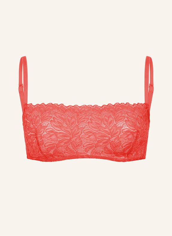 erlich textil Dreamy Lace Bandeau Bralette bügellos aus nachhaltiger Spitze - verstellbare Träger ORANGE