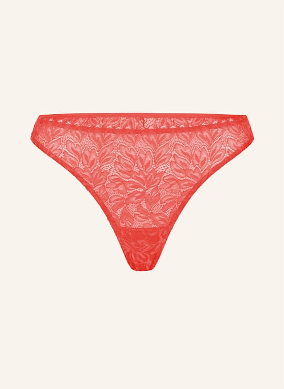 erlich textil 3er Pack Light Touch enge lange Boxershorts aus weichem Lyocell - feuchtigkeitsregulierend, Dreamy Lace String Tanga aus nachhaltiger Spitze - atmungsaktiv ORANGE