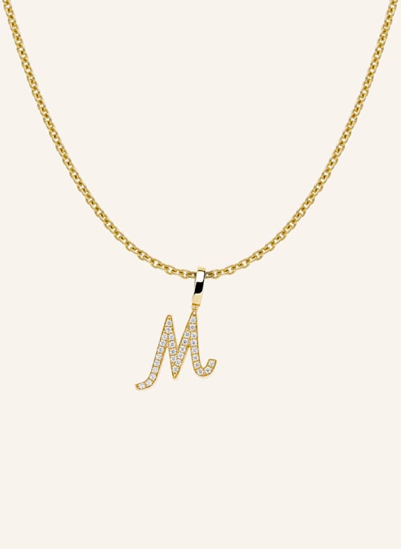 CADA Kette TINY DIAMOND LETTER M GOLD