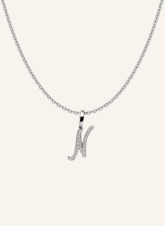 CADA Kette TINY DIAMOND LETTER N WEISSGOLD