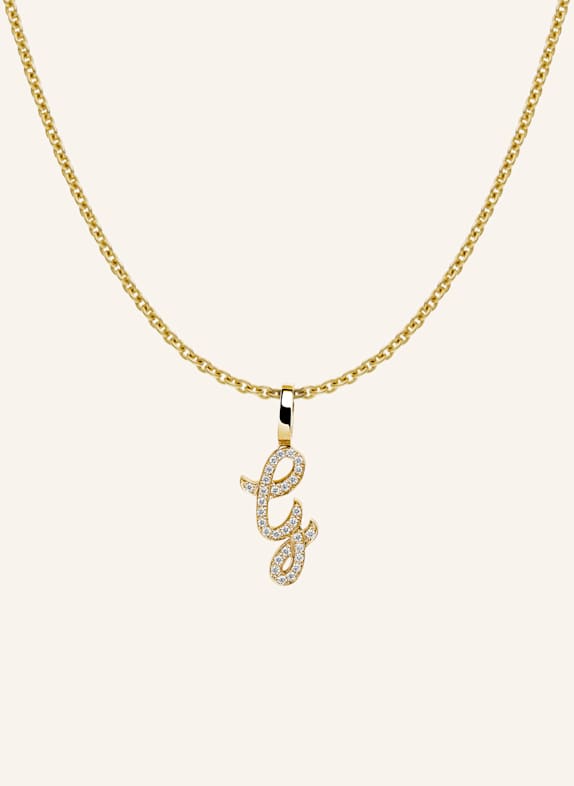 CADA Kette TINY DIAMOND LETTER G GOLD