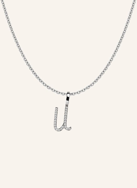 CADA Kette TINY DIAMOND LETTER U WEISSGOLD