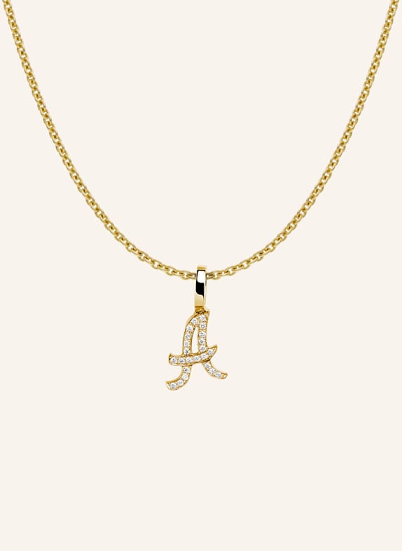 CADA Kette TINY DIAMOND LETTER A GOLD