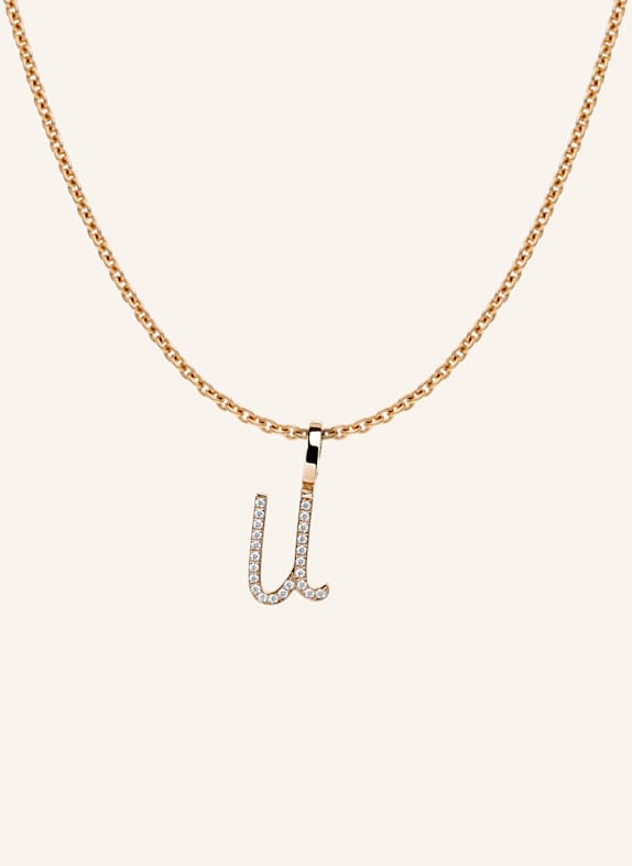 CADA Kette TINY DIAMOND LETTER U ROSÉGOLD