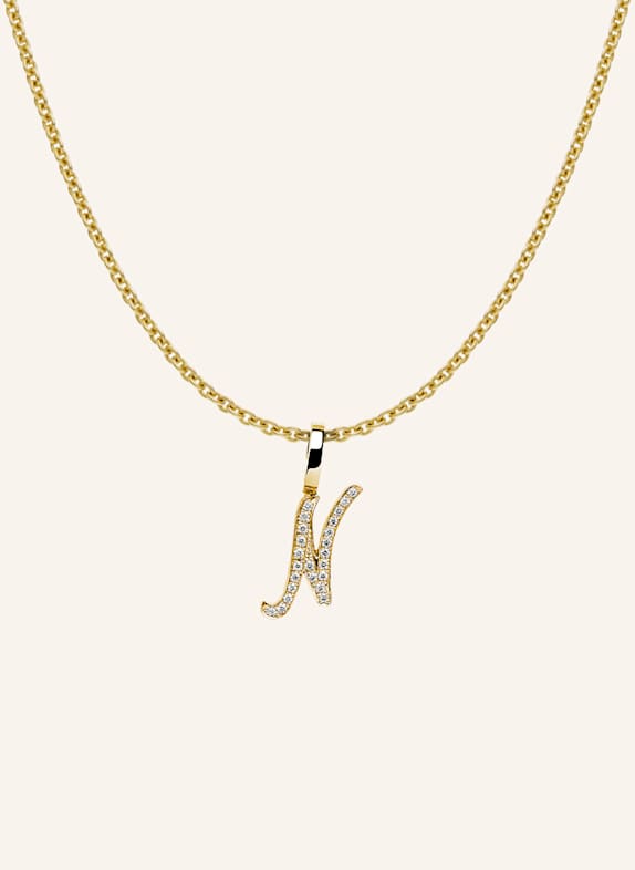 CADA Kette TINY DIAMOND LETTER N GOLD