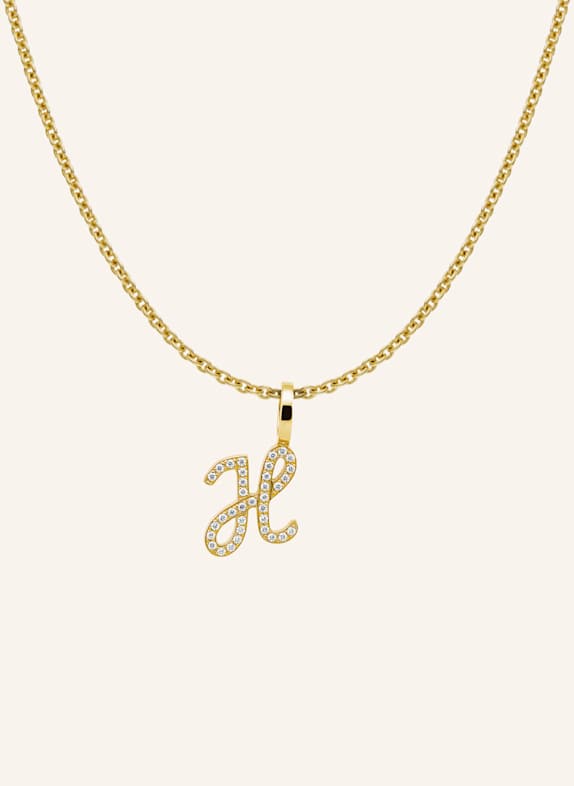 CADA Kette TINY DIAMOND LETTER H GOLD