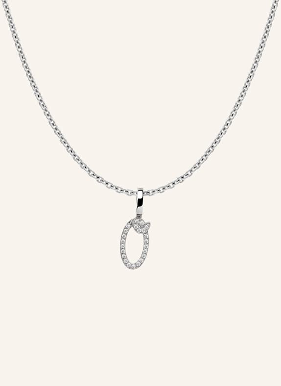 CADA Kette TINY DIAMOND LETTER O WEISSGOLD