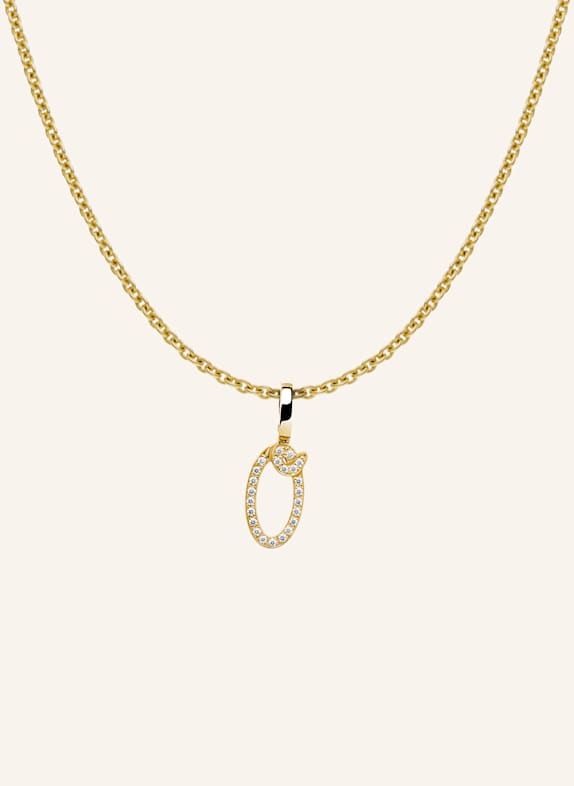CADA Kette TINY DIAMOND LETTER O GOLD
