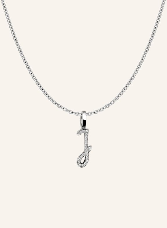 CADA Kette TINY DIAMOND LETTER J WEISSGOLD