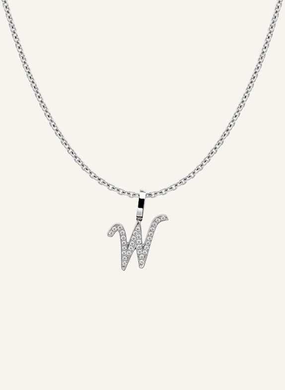 CADA Kette TINY DIAMOND LETTER W WEISSGOLD