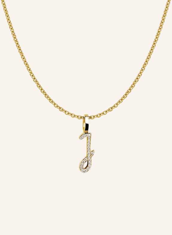 CADA Kette TINY DIAMOND LETTER J GOLD