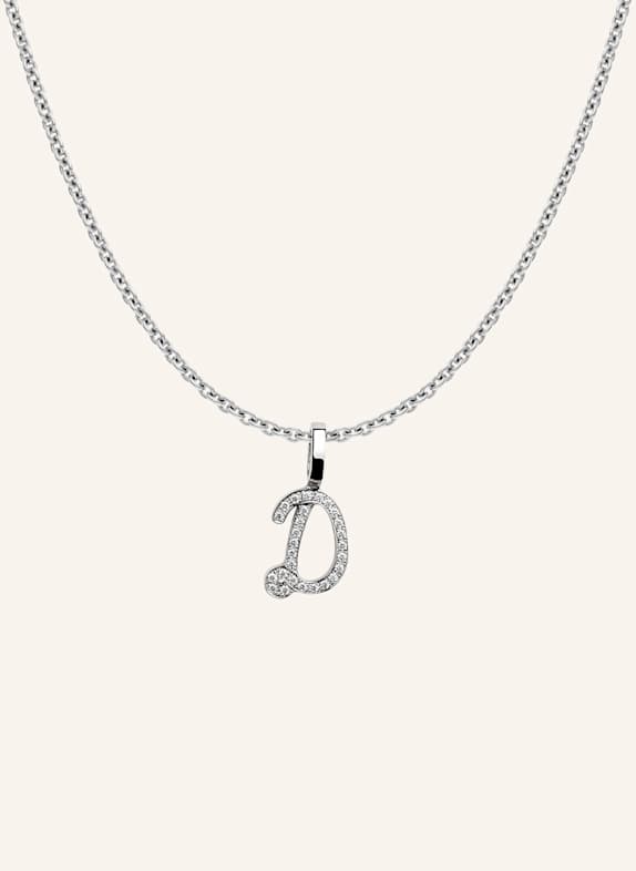 CADA Kette TINY DIAMOND LETTER D WEISSGOLD
