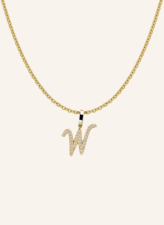 CADA Kette TINY DIAMOND LETTER W GOLD