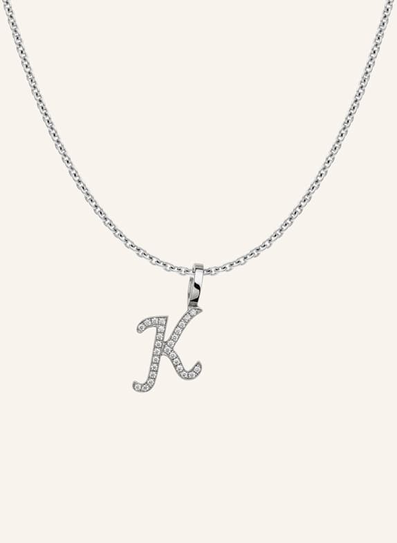 CADA Kette TINY DIAMOND LETTER K WEISSGOLD