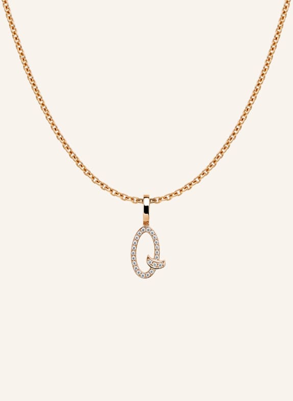 CADA Kette TINY DIAMOND LETTER Q ROSÉGOLD