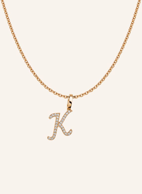 CADA Kette TINY DIAMOND LETTER K ROSÉGOLD