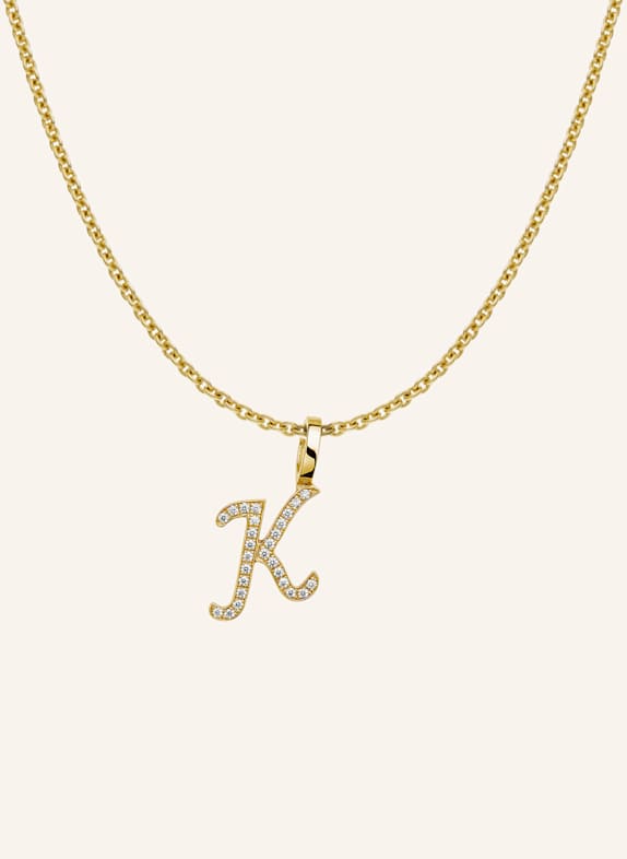 CADA Kette TINY DIAMOND LETTER K GOLD