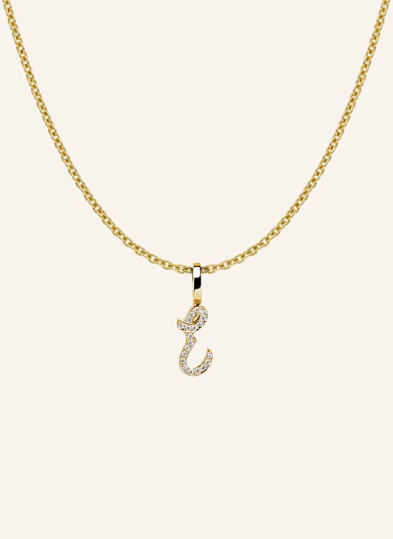 CADA Kette TINY DIAMOND LETTER E GOLD
