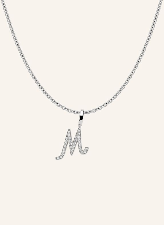 CADA Kette TINY DIAMOND LETTER M WEISSGOLD