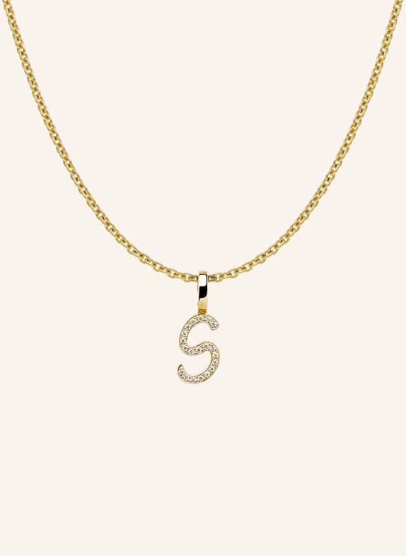 CADA Kette TINY DIAMOND LETTER S GOLD