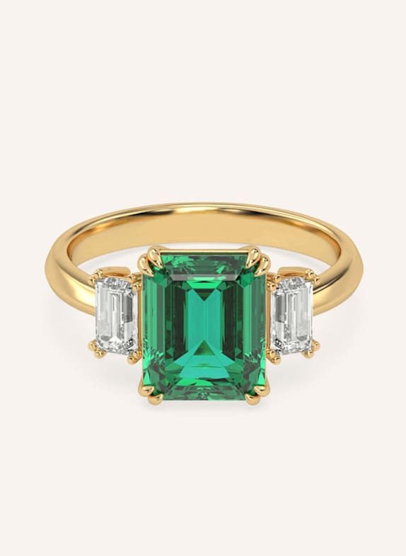 VEYNOU Ring EDEN aus 14 Karat Gelbgold mit Smaragd und Diamanten GOLD