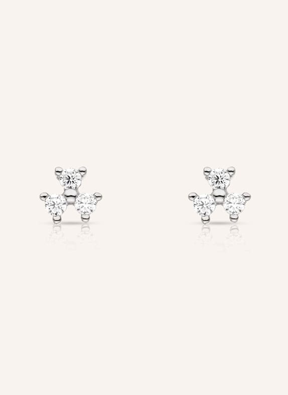 VEYNOU Ohrstecker FLEUR aus 14 Karat Weißgold und 0,16ct. Diamanten WEISSGOLD