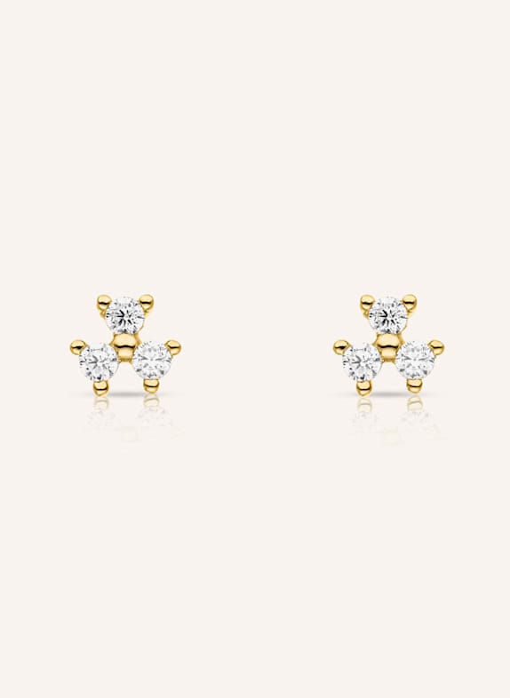 VEYNOU Ohrstecker FLEUR aus 14 Karat Gelbgold und 0,16ct. Diamanten GOLD