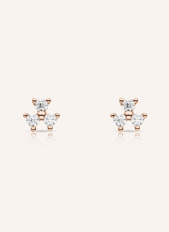 VEYNOU Ohrstecker FLEUR aus 14 Karat Roségold und 0,16ct. Diamanten ROSÉGOLD