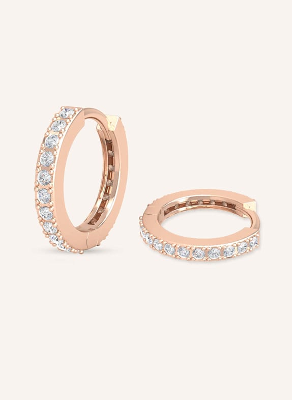 VEYNOU Creolen HUGGIES aus 14 Karat Roségold mit Diamanten ROSÉGOLD