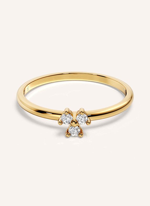 VEYNOU Ring FLEUR aus 14 Karat Gelbgold und 0,08ct. Lab-Grown Diamanten GOLD