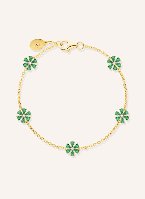 VEYNOU Armband FULL BLOOM aus 14 Karat Gelbgold und 1,55ct. Smaragde und 0,17ct. Lab-Grown Diamanten GOLD