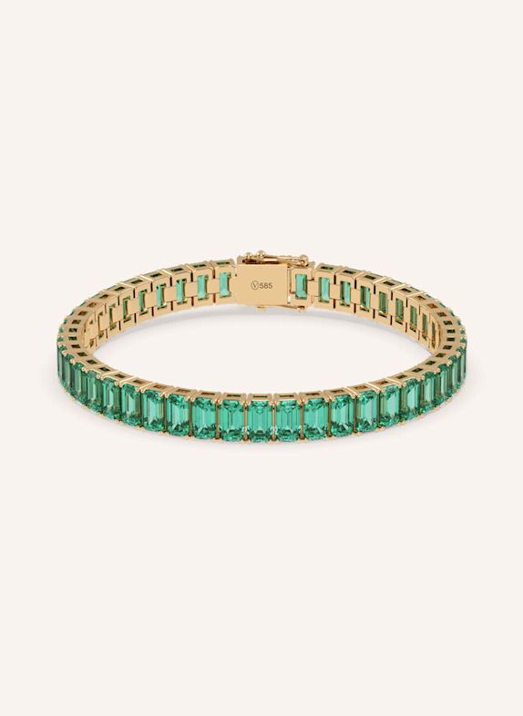 VEYNOU Tennisarmband EDEN Big aus 14 Karat Gelbgold und 13,40ct. Smaragden GOLD