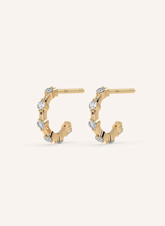VEYNOU MINI DAISY hoop earrings made of 14-karat yellow gold and 0.25 ct. lab-grown diamonds GOLD