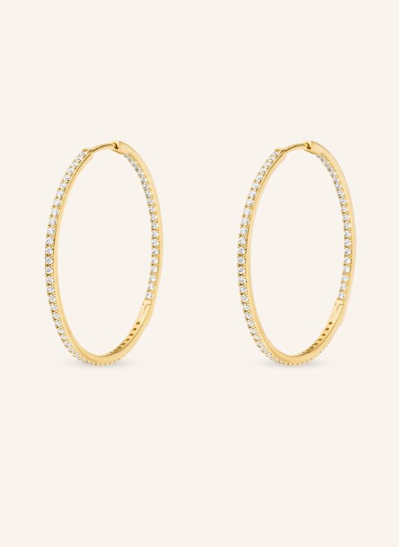 VEYNOU CLEO Big hoop earrings made of 14-karat yellow gold and 1.60 ct. lab-grown diamonds GOLD