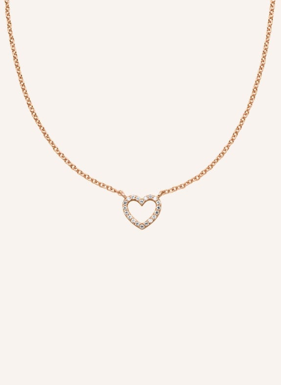 VEYNOU Halskette HERZ aus 14 Karat Roségold und Diamanten ROSÉGOLD