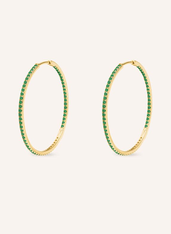 VEYNOU CLEO Big Emerald Hoop Earrings in 14-karat yellow gold with 1.60 ct. emeralds GOLD
