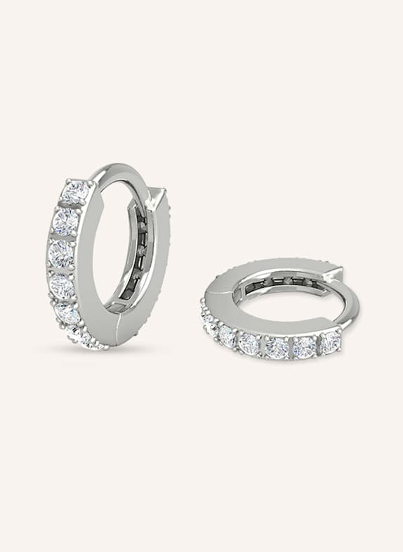 VEYNOU Creolen MINI HUGGIES aus 14 Karat Weißgold und 0,33ct. Diamanten WEISSGOLD