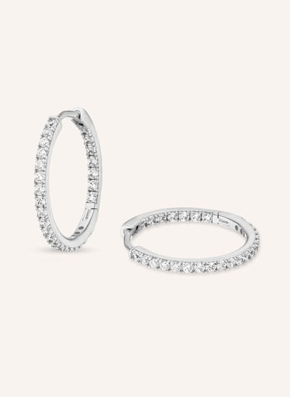 VEYNOU Creolen CLEO SMALL aus 14 Karat Weißgold mit Diamanten WEISSGOLD