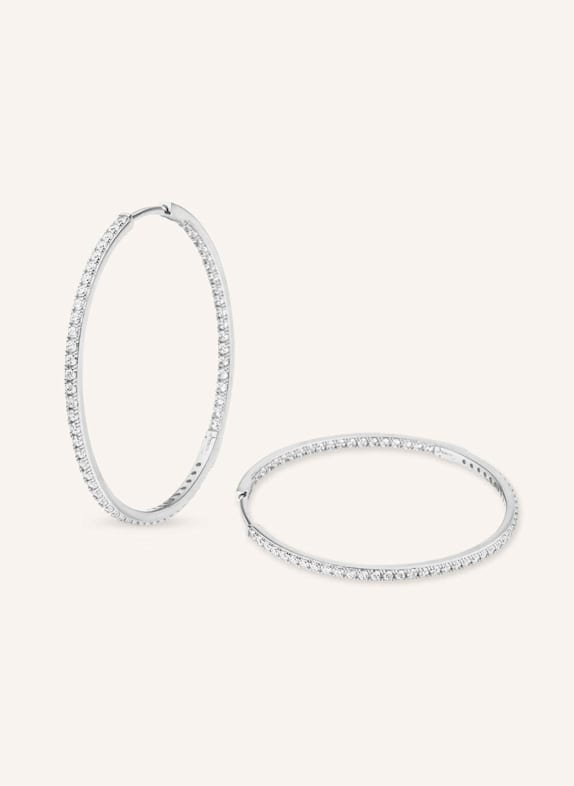 VEYNOU Creolen CLEO BIG aus 14 Karat Weißgold mit Diamanten WEISSGOLD