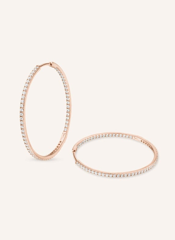 VEYNOU Creolen CLEO BIG aus 14 Karat Roségold mit Diamanten ROSÉGOLD