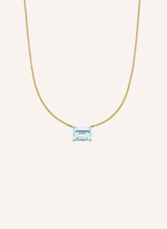 VEYNOU Halskette SORA aus 14 Karat Gelbgold und 1.00ct. lab-grown Aquamarin GOLD