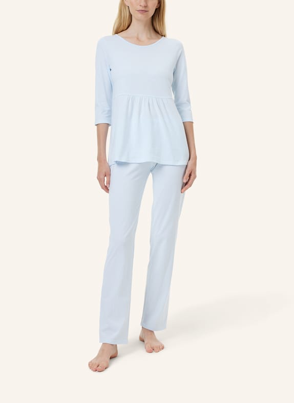 yellamaris Schlafanzug mit 3/4 Arm HELLBLAU/ BLAU