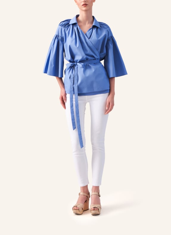 Helene Galwas Wickelbluse aus Baumwolle INKA BLAU