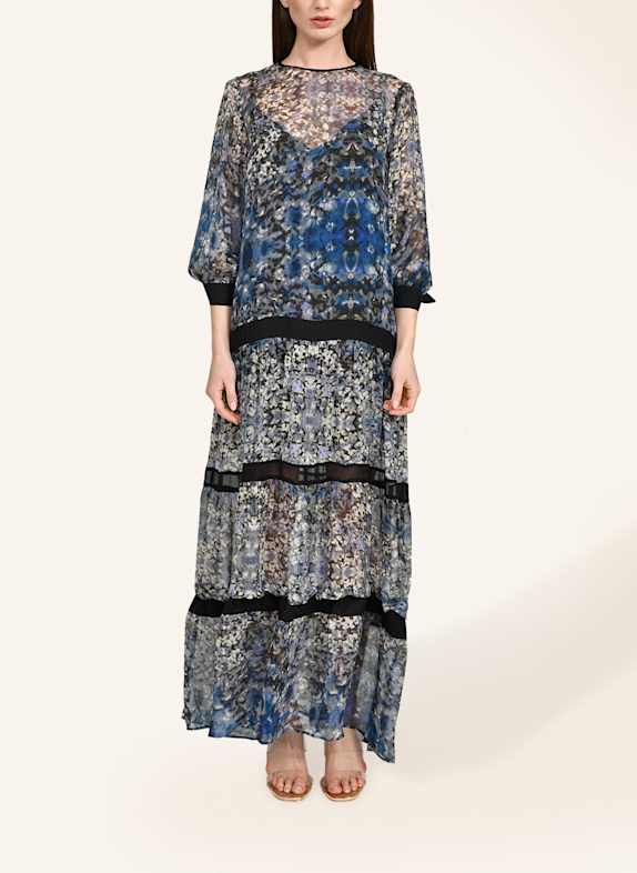 Helene Galwas Seidenkleid mit abnehmbaren Volants BENITA BLAU