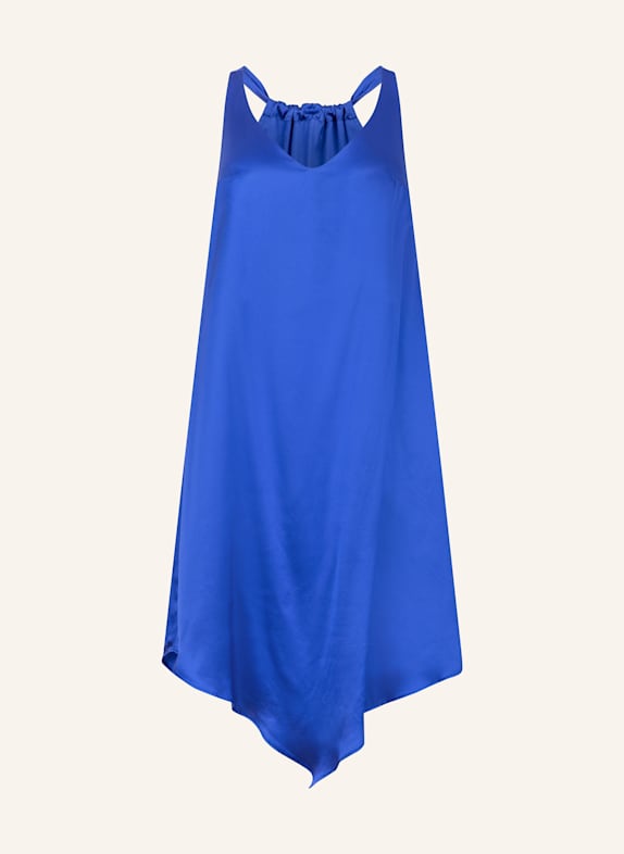 Helene Galwas Trägerkleid aus fließender Satinseide ILKA BLAU