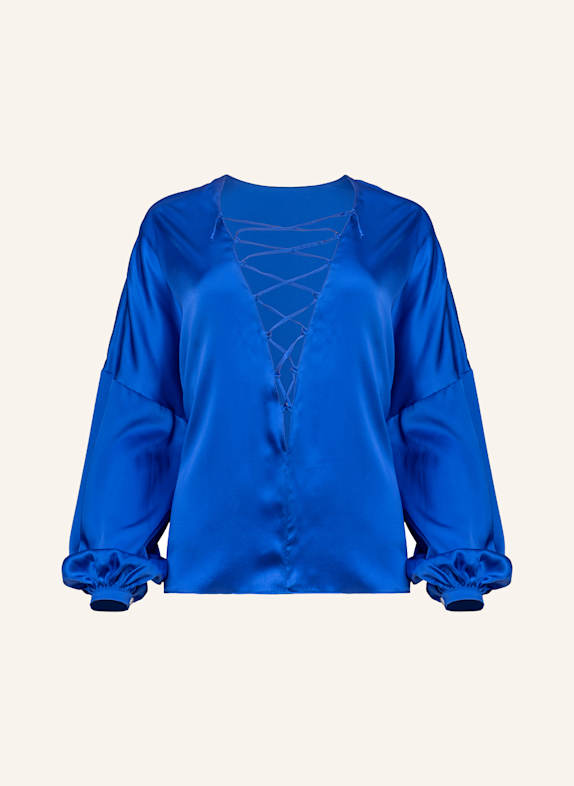 Helene Galwas Bluse aus Satinseide IVANA BLAU