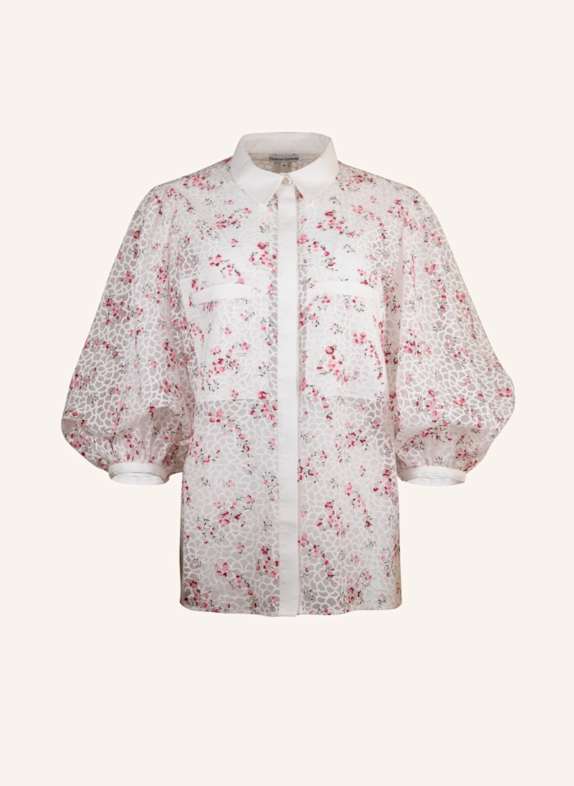 Helene Galwas Bluse FLORA WEISS/ ROSA/ ROT