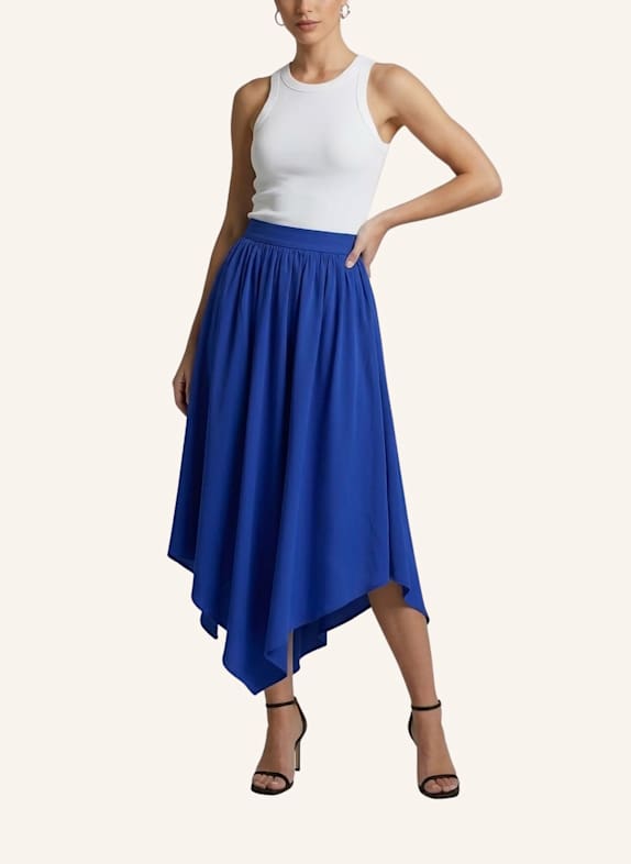 Helene Galwas Rock aus Seidensatin ILKARE BLAU