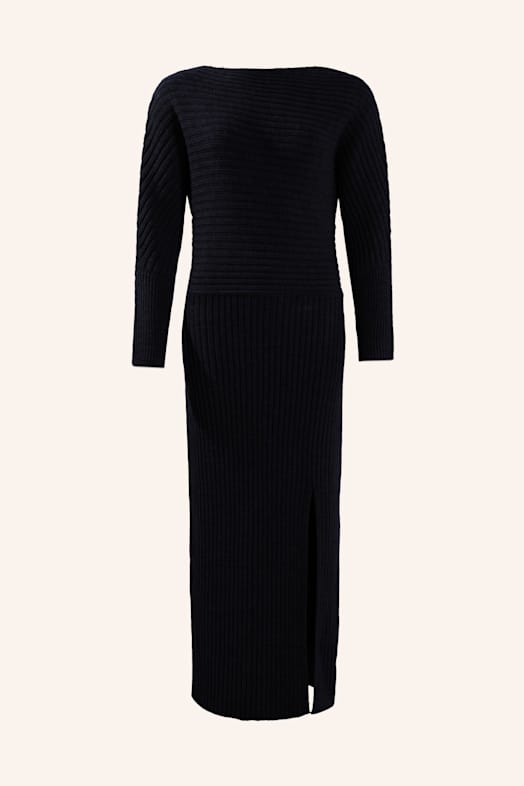 ADLYSH Kleid STRICKKLEID MIT MERINOWOLLE SCHWARZ